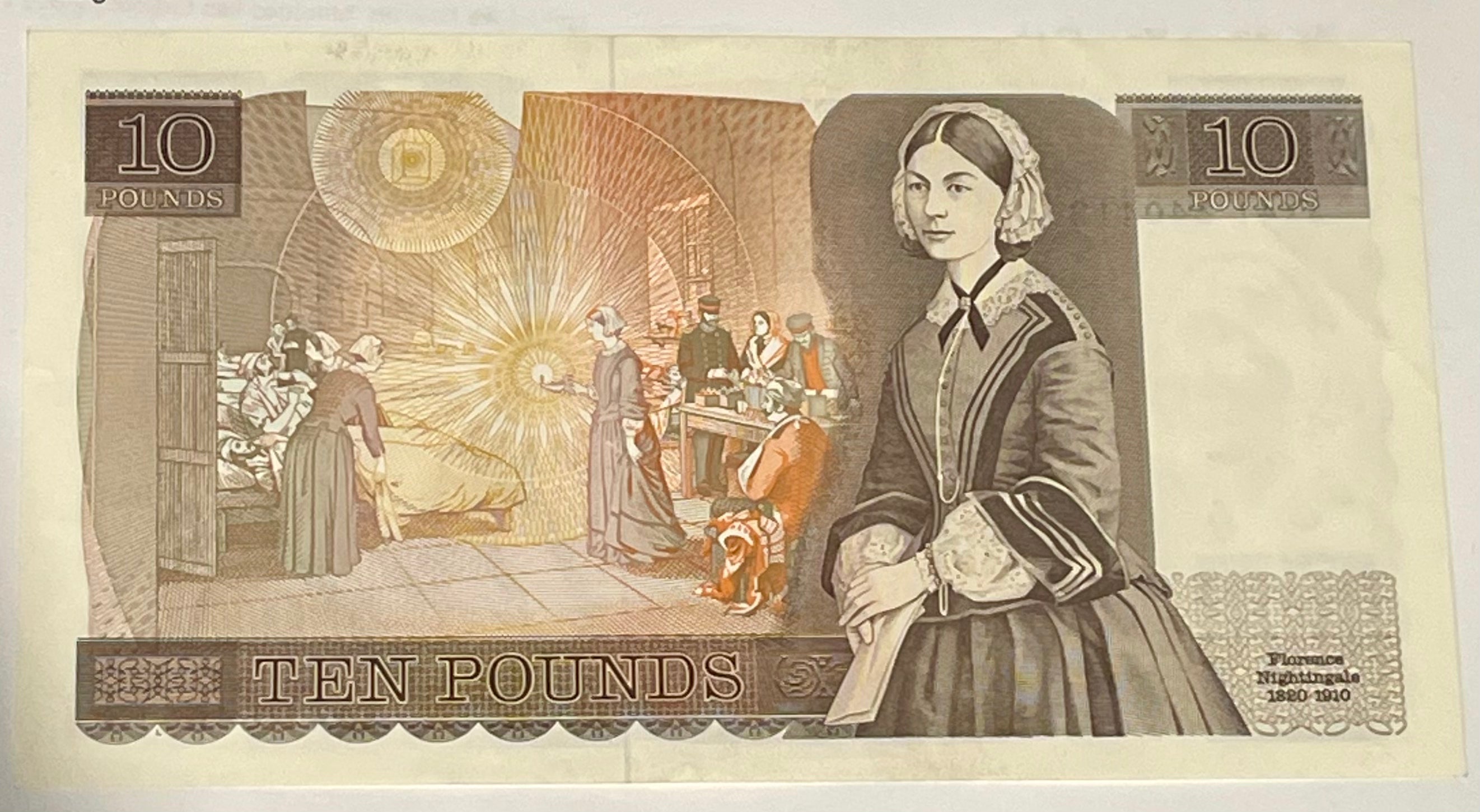 England 1987 10 Pounds P-379 AUNC World Banknote